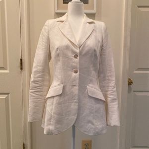 Custom Style Paris White Linen Jacket sz 8